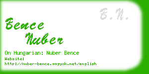 bence nuber business card